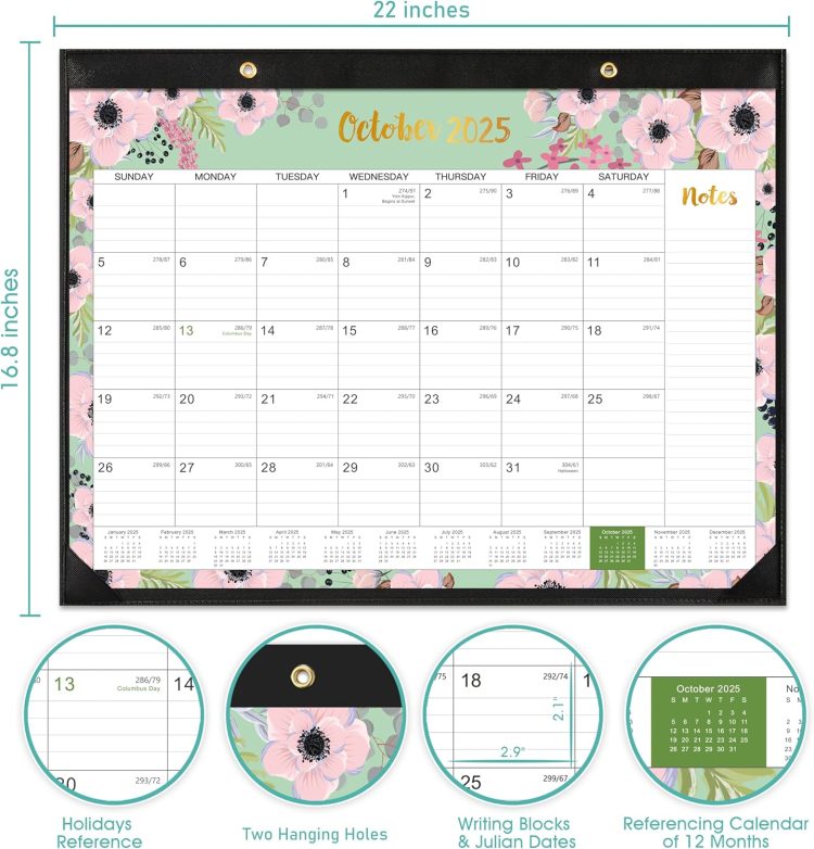 2025-2026 Desk Calendar - July 2025 - December 2026, Calendar 2025-2026, 18 Months Large Monthly Calendar, 22" x 17", Folded Desk Calendar with Box - Image 3