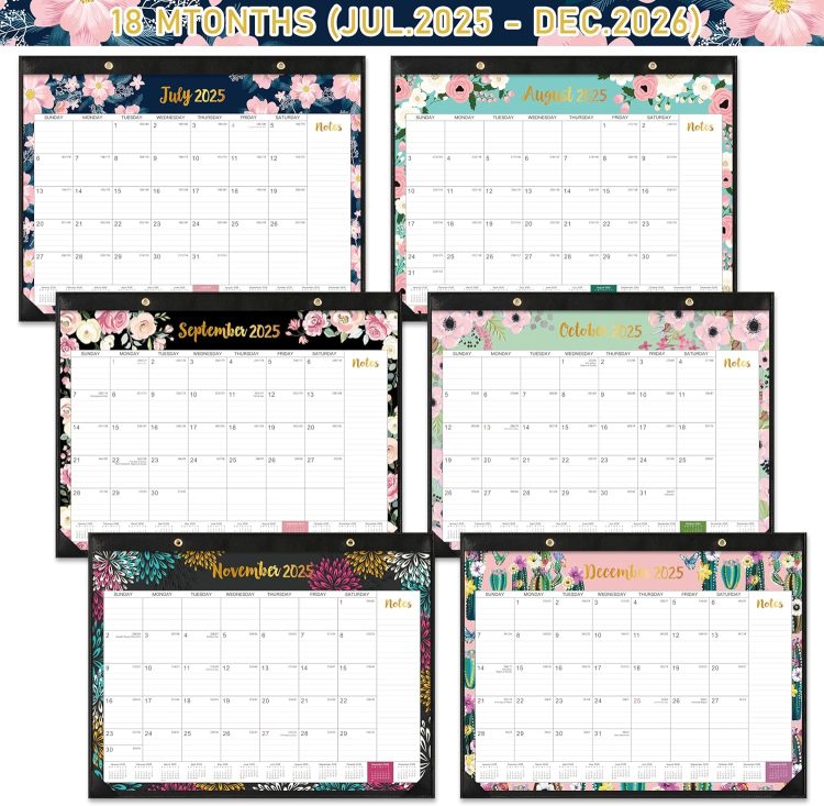 2025-2026 Desk Calendar - July 2025 - December 2026, Calendar 2025-2026, 18 Months Large Monthly Calendar, 22" x 17", Folded Desk Calendar with Box - Image 4