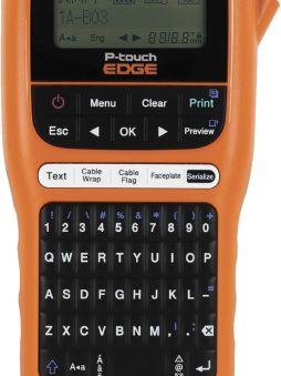 Brother PTE110 Entry Level Industrial Handheld Labeling Tool Kit - Up to 12mm Labels, Orange