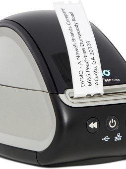 DYMO LabelWriter 550 Turbo Label Printer, Label Maker with High-Speed Direct Thermal Printing, Automatic Label Recognition, Prints Variety of Label Types Through USB or LAN Network Connectivity