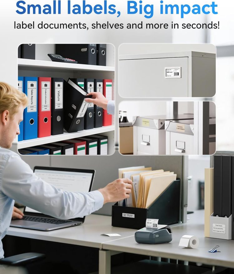 NIIMBOT B1 Label Maker Machine with Tape, Thermal Label Printer Easy to Use for Office, Home, Business, 2 Inch Label Maker with 2'' x1.18'' Labels-230pcs/Roll - Image 3
