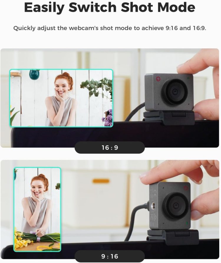 OBSBOT Meet SE 1080P 100FPS Webcam for PC, AI Framing Streaming Camera with 1/2.8" Sensor, Beauty Mode, Gesture Control, DOL HDR, Web Camera for Desktop Computer, Laptop,Meeting, etc. (Space Grey) - Image 8